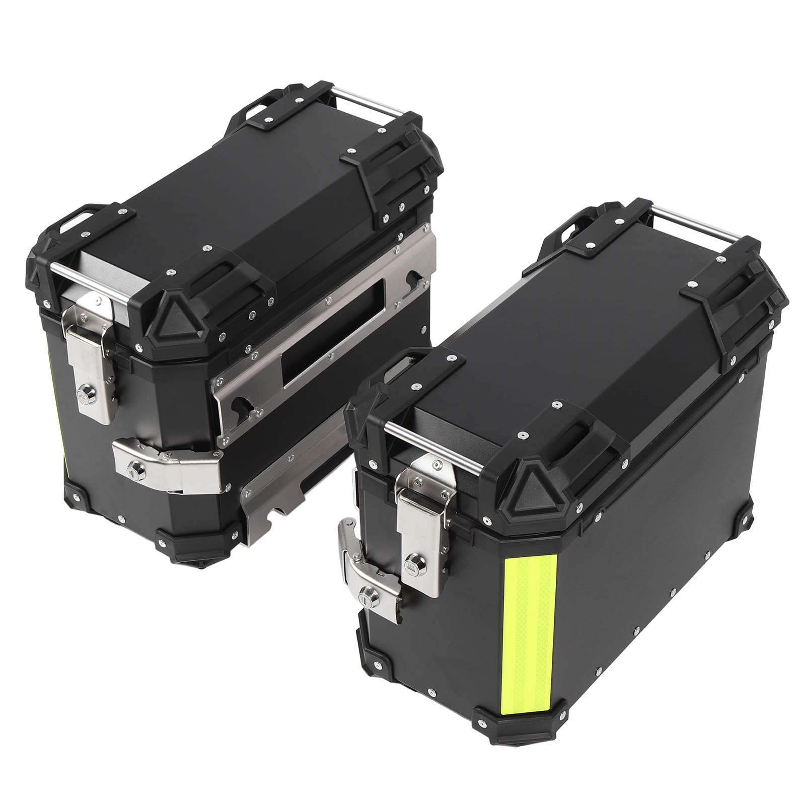 Gonetre Motorrad-Seitenkoffer 28L Aluminium – Wasserabweisende Hartschalen Satteltaschen Schwarz