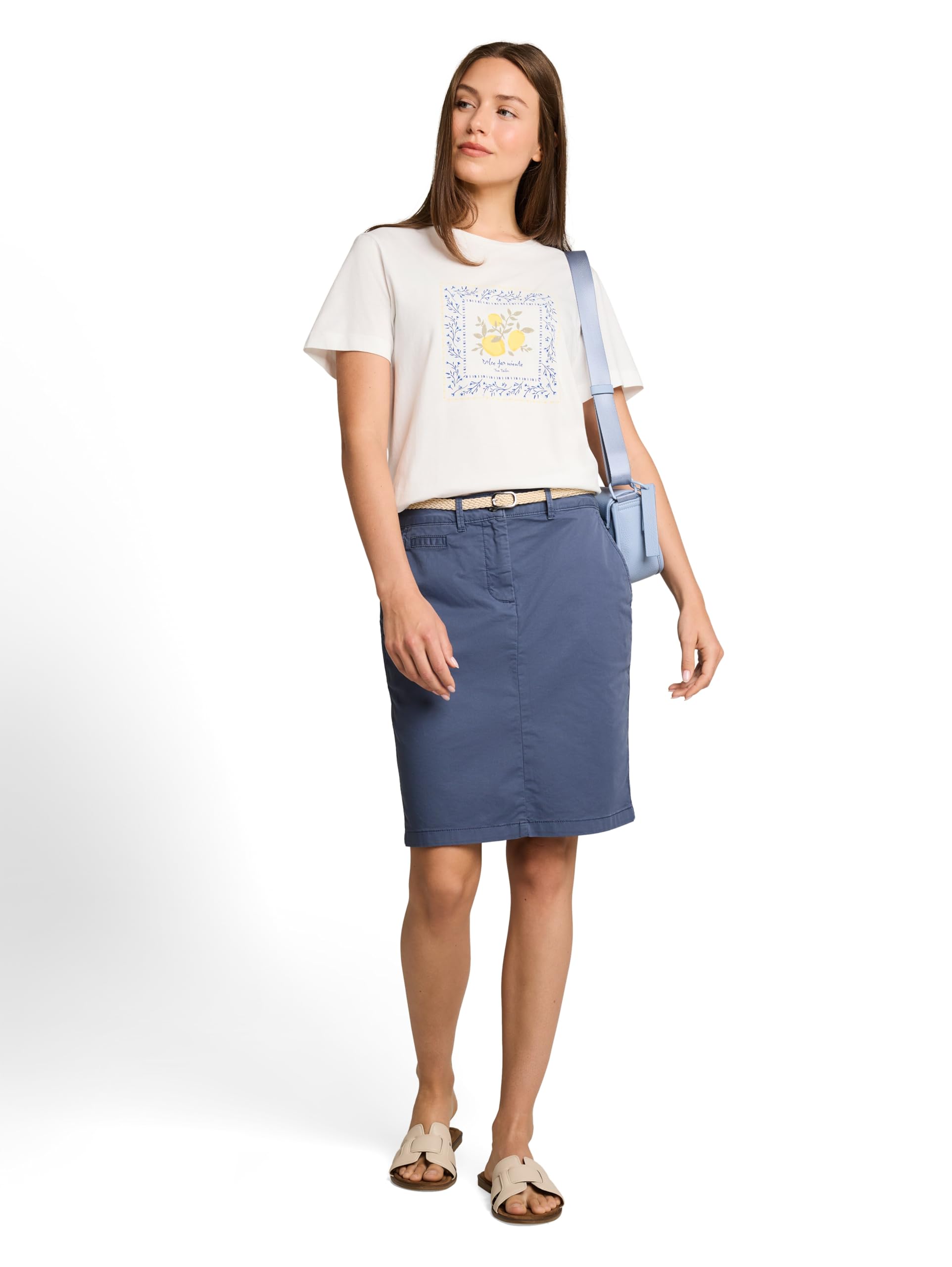Tom Tailor Damen 1049841 Chino-Rock mit Gürtel (1er Pack)