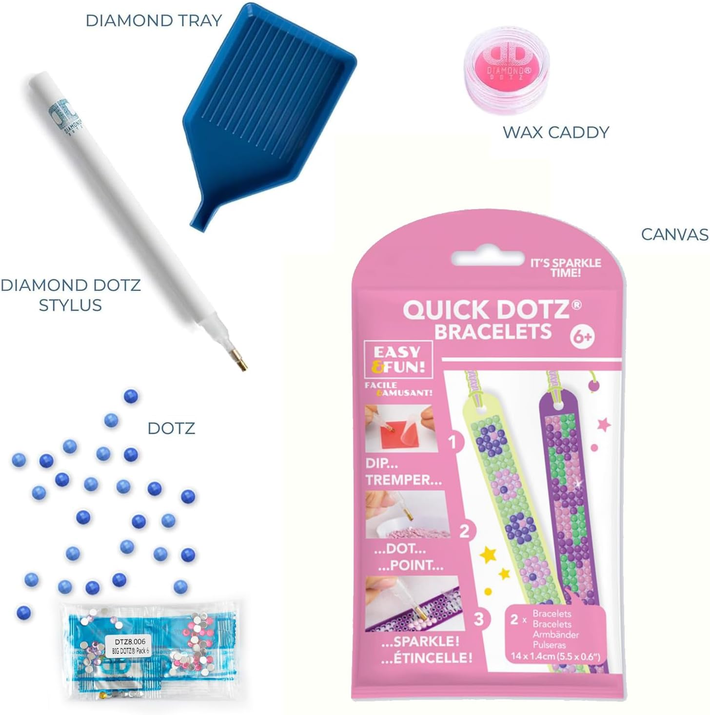 DIAMOND DOTZ Dotzies Spring Bracelet Diamond Painting Kits for Kids - Diamond Art Kits a Relaxing Creative Craft Kit with Dotz Gems