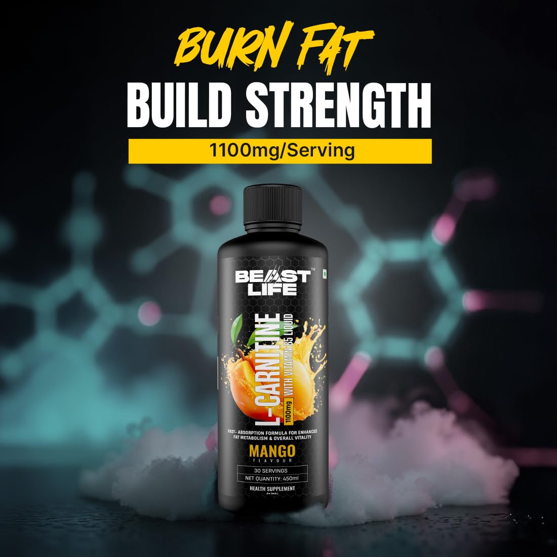will l carnitine break a fast BeastLife L-Carnitine Liquid | 1100mg (Mango Flavor, 450 ml, 30 Servings)  Converts Fat to Energy | Supports Weight Loss & Fat Burn | With Vitamin B5