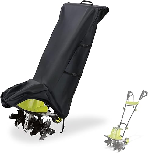 Okcool Cubierta de timbre eléctrica, resistente al agua, cubierta para cultivador Sun Joe Electric Garden Tiller, color negro