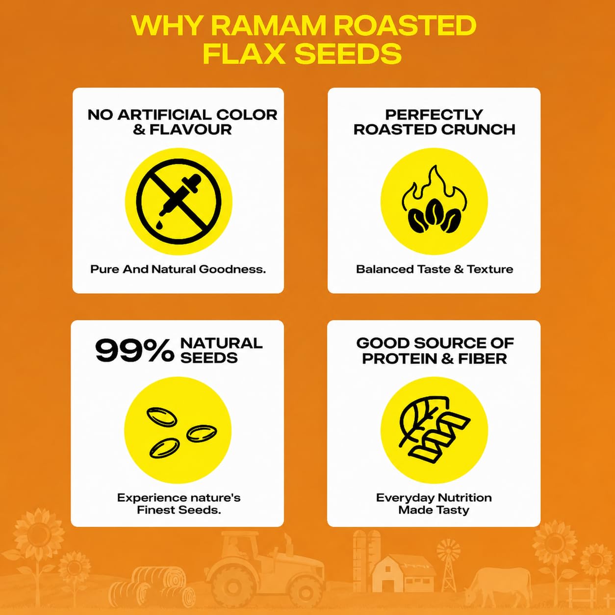 Ramam Roasted Flax Seeds 200gm | Superfood for Healthy Snacking | Rich in Omega-3 | Fiber & Antioxidants | Protein-Rich Alsi for Weight Loss, PCOS & Heart Health (Pack of 1) 4