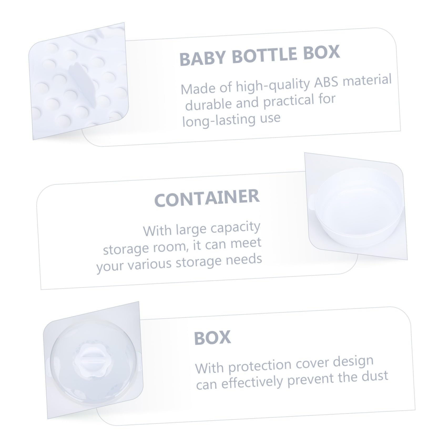 Estuche Para Biberones y Chupetes Para Bebés, Compacto, Resistente Abs, Apto Para Microondas, Adecuado Para Lactancia y Viajes, Diseño Ligero Blanco, Almacenamiento Práctico Para Madres
