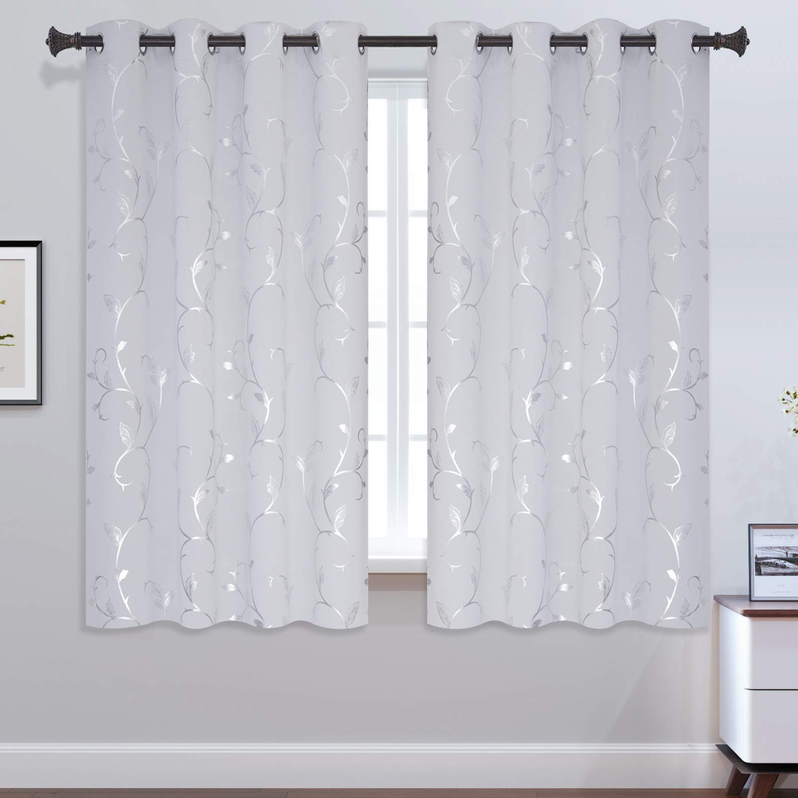 Amazon.co.jp: BUHUA リビングルーム用遮光カーテン グロメットトップ