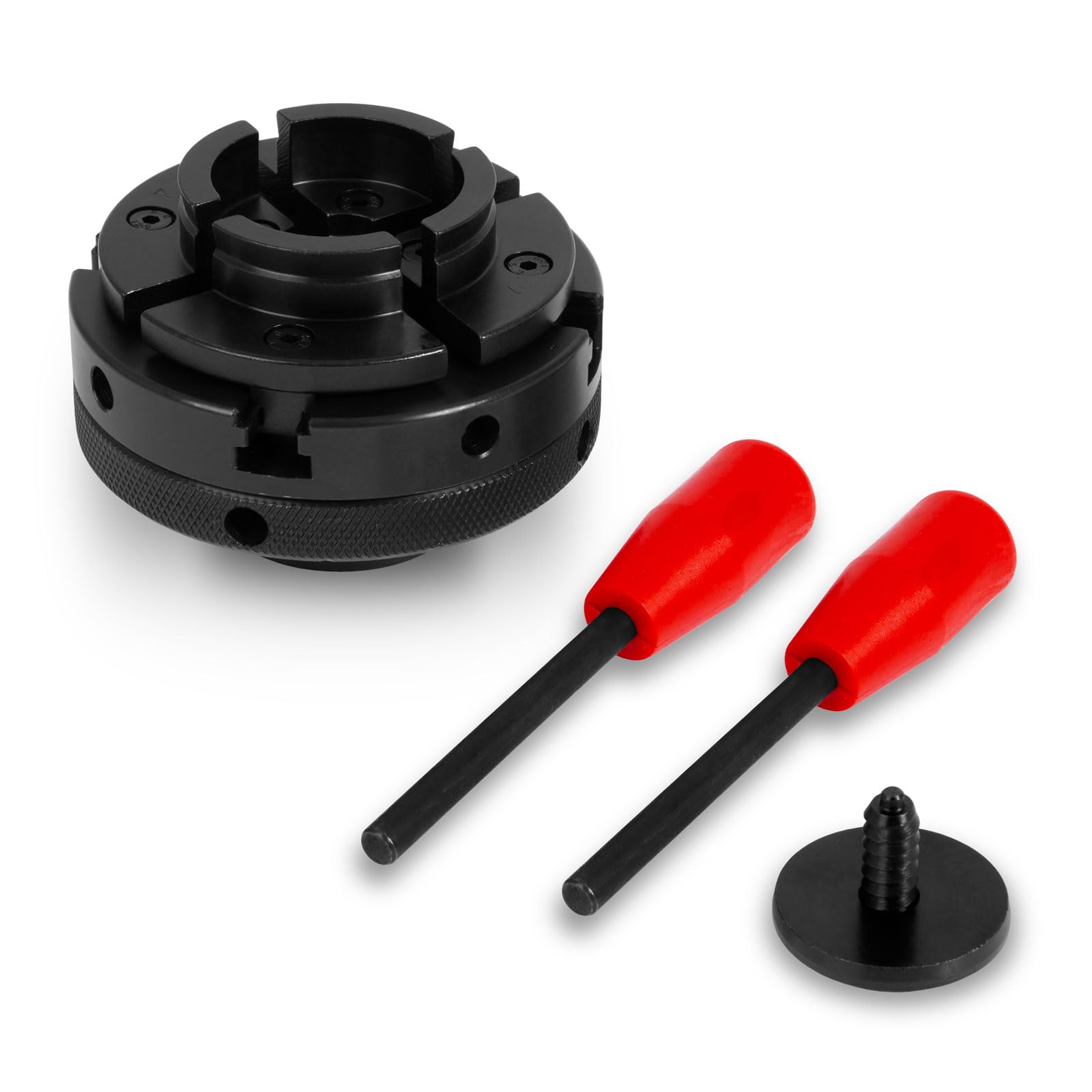 EBERTH Plato de tres garras con 125 mm de diámetro, 5" Autocentrante, Rosca de conexión 1" -8 TPI, Incl. herramienta de sujeción, Accesorios de torno, Plato de torno de alta calidad, Plato de sujeción