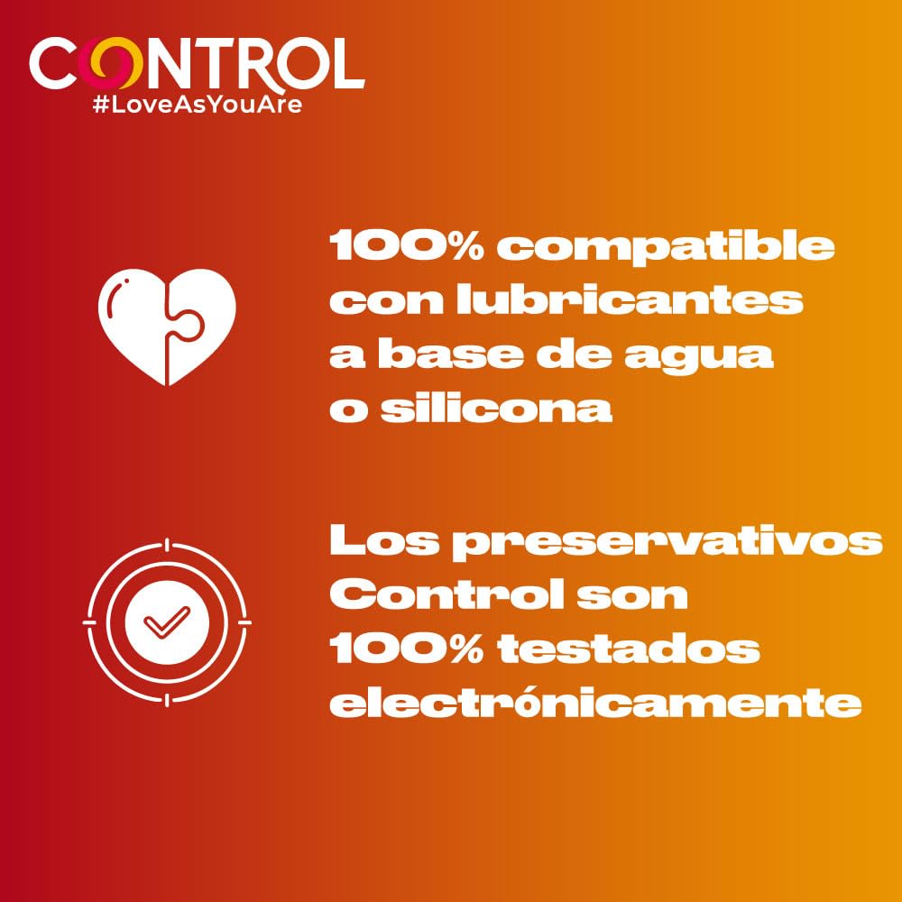 Control Preservativos Fussion, Caja 24 Condones Sabores Variados, Chocolate, Melocotón y Menta, Lubricados, Ajuste Óptimo para una Relación Segura