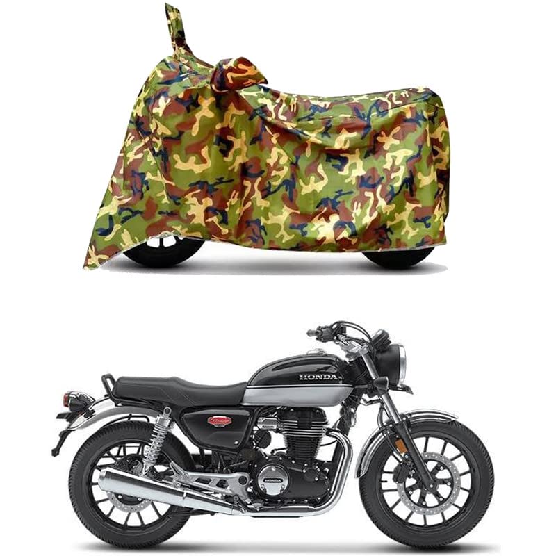Image of Waterproof 100% PVC Coated Bike Scooty Two Wheeler Body Cover Compatible for Honda Hness CB350 DLX /UV-Rays /Heat Protection /Birds Dropping /Scratchproof /Dust Proof [6X6 Jungle Print]