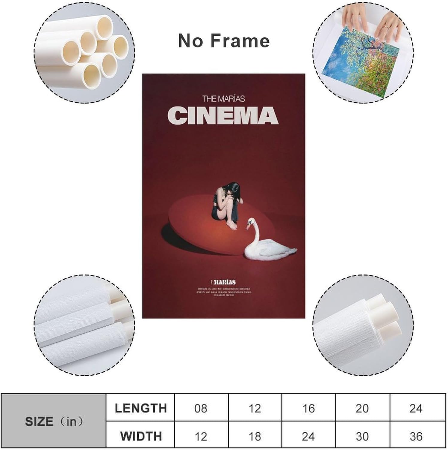 The Marias Canvas Poster Wall Art 8x12in Unframed