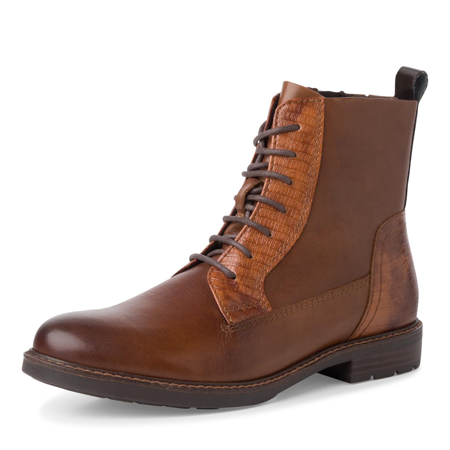 MARCO TOZZI Women's Laced Bootie 2-25102-41 Fashion Boot, Cognac Comb, 5 UK