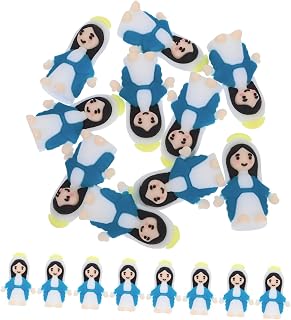 Cabilock 30pcs Miniature Virgin Mary Figurines Blue Mini Baptism Statues Easter Religious Party Décor Accessories