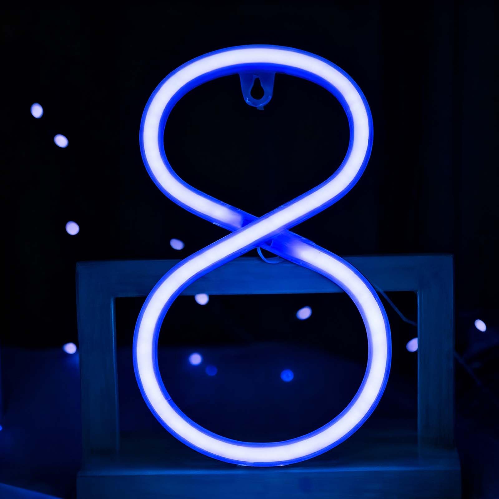 LED Numbers Neon Sign Decorative Lights USB Powered Sign Light for Birthday Party Anniversary Christmas Home Decor Wedding Sign Night Light Create Your Own - Endless Possibilities (NO.8) — image 1
