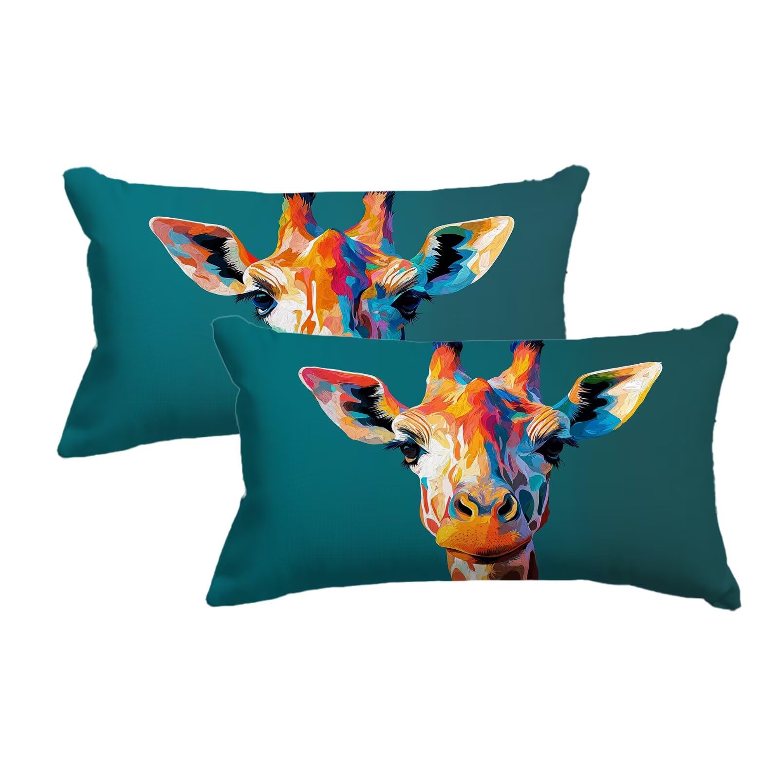 Taie oreiller 50x80 bleu de qualité supérieure à motif girafe chic