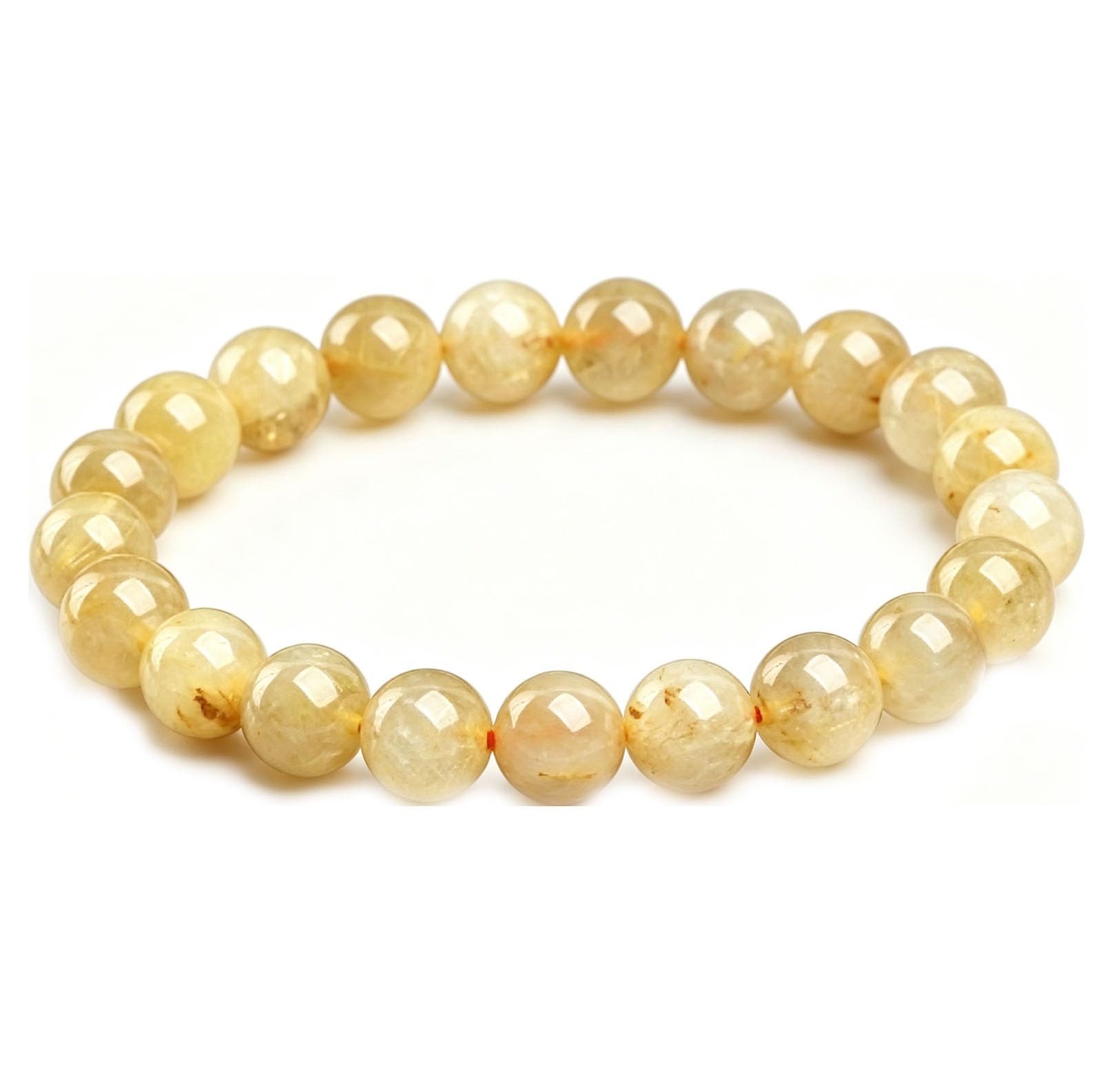 Bracciali quarzo con preziose rutilate dorate, bracciale elasticizzato | Bracciale unisex in cristallo di titanio citrino per portare ricchezza, successo, energia curativa