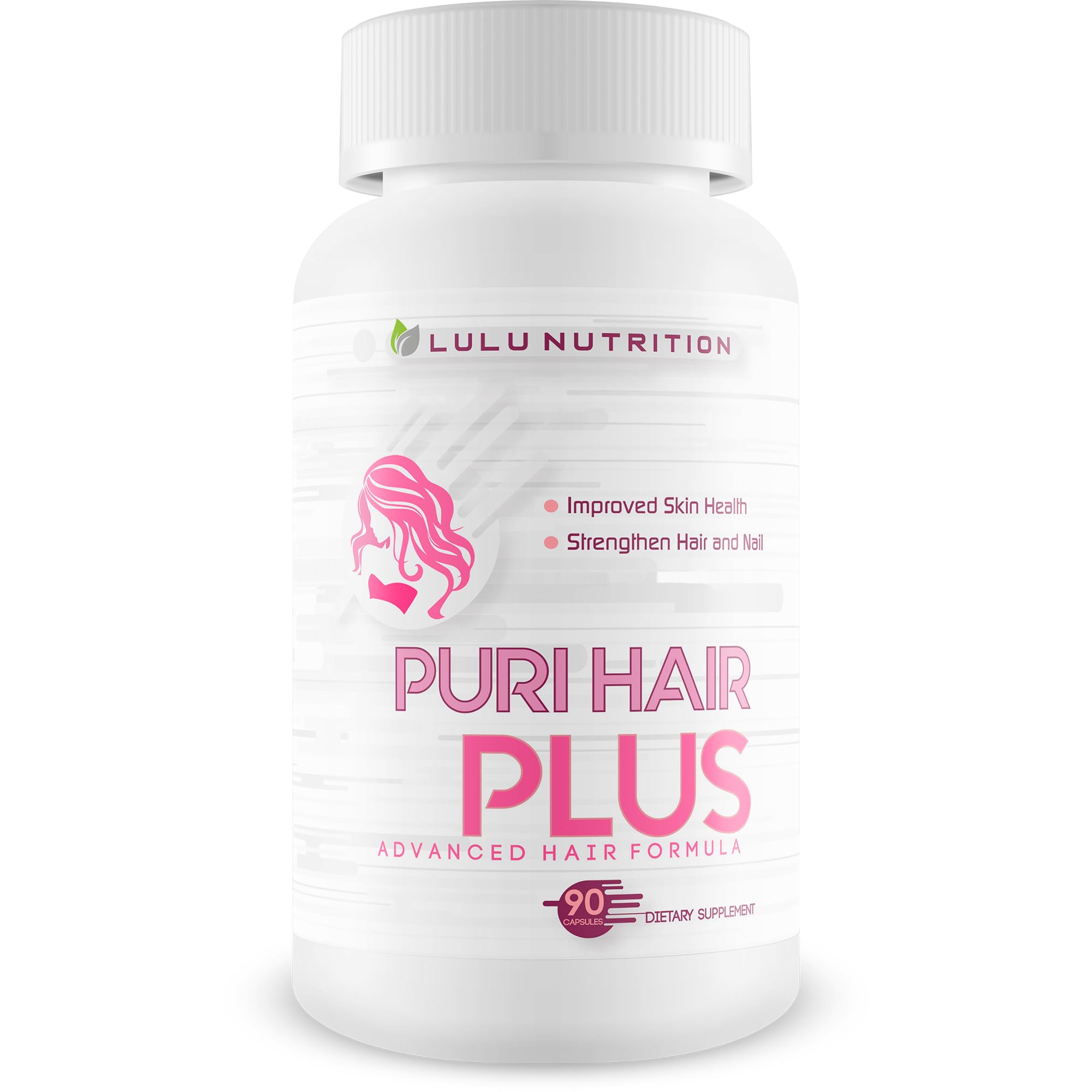 Puri Hair Plus Advanced Hair Formula - Re-Grow + Strengthen Hair and Nails with These Hair Skin and Nails Vitamins - Puri Hair Vitamins for Puri Hair Growth - Improve Skin Health - Puri Hair Regrowth