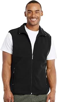 Knocker Men's Polar Fleece Zip Up Vest (S, Black) at Amazon Men's
