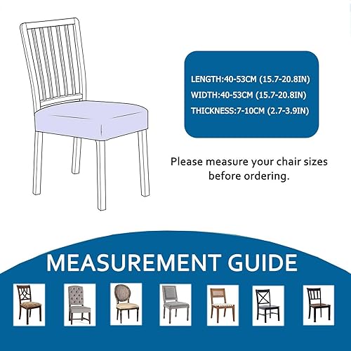 Miniatura 3 de Fundas de asiento de terciopelo para sillas de comedor, fundas elásticas para sillas de comedor de 4 piezas con parte inferior elástica para