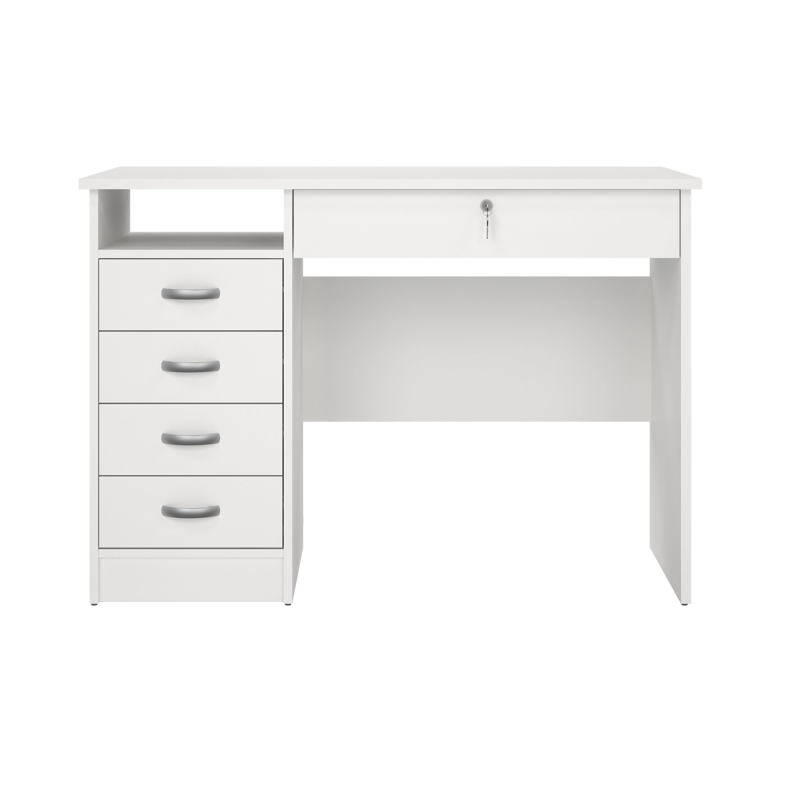 Tvilum Walden Desk with 5 Drawers, White