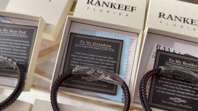Pulsera de cuero trenzado para hombre RANKEEF miniatura 7