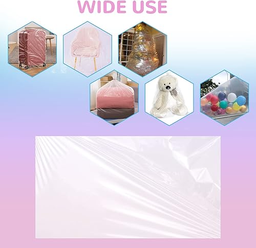 Miniatura 6 de LOVYNO 2 bolsas de transporte de globos de plástico, grandes bolsas de almacenamiento gigantes transparentes para almacenamiento de transporte,