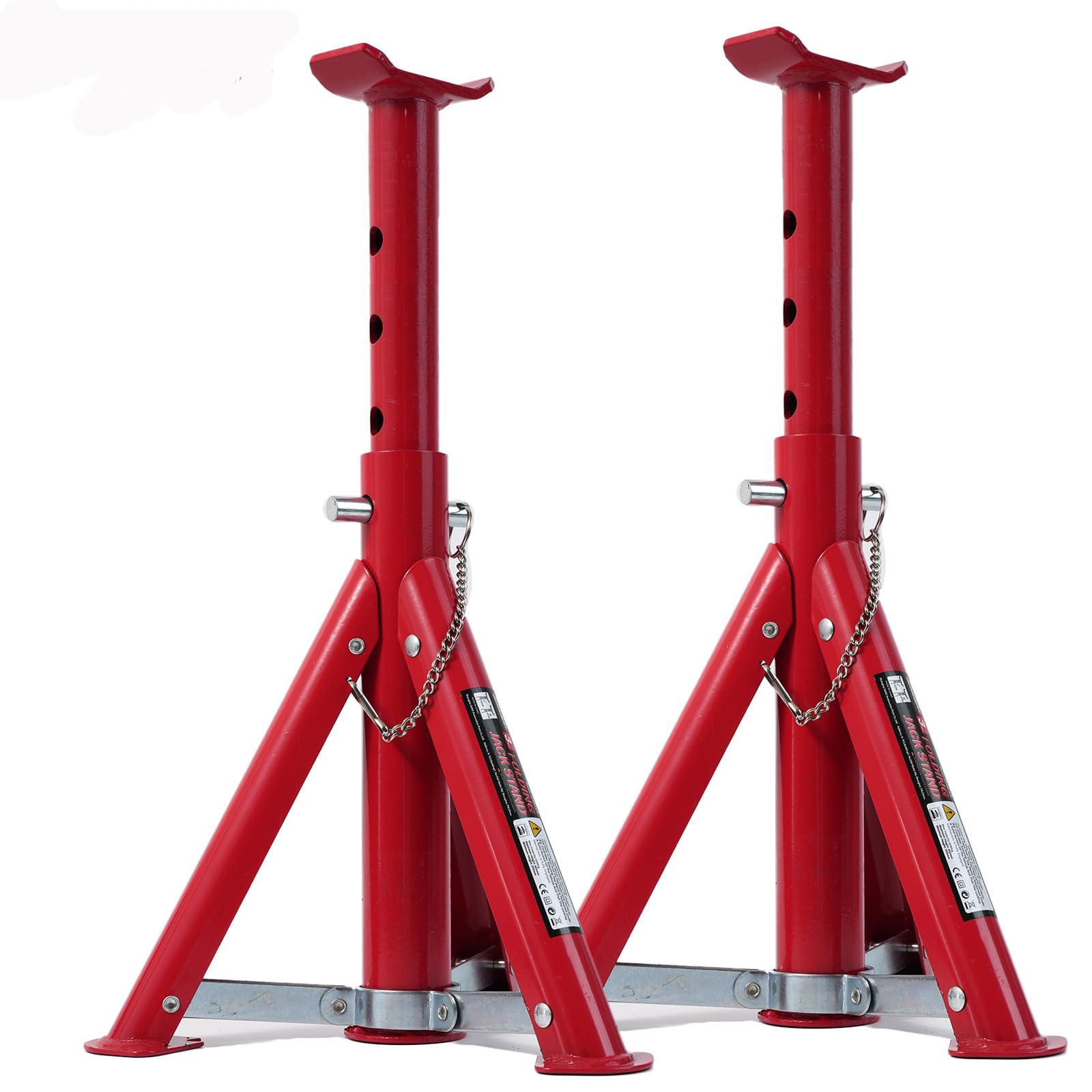 AUTOXBERT Unterstellbock 2 Stück unterstellbock höhenverstellbar 3t Klappbare Stütze mit 277-365 mm Rot