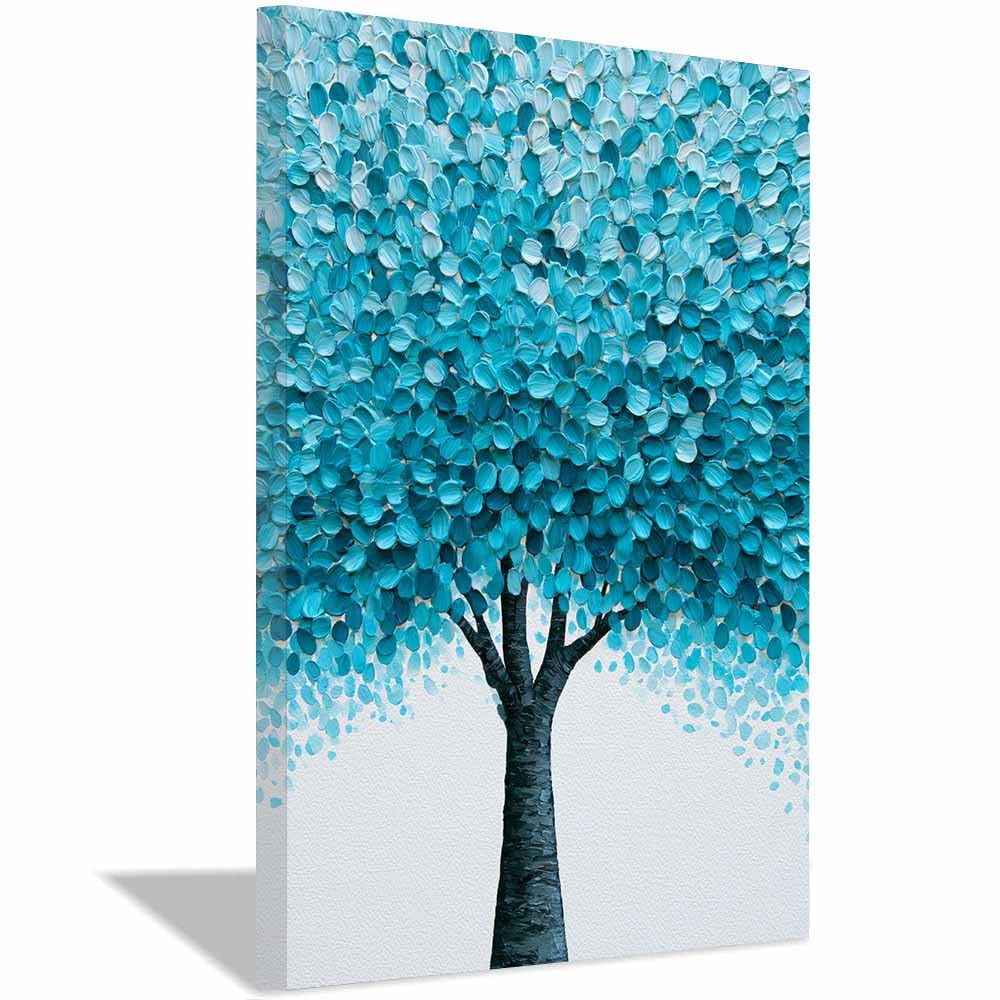 XENIOU Tree Wall Art Stained glass tree canvas wall art, prints for walls, for living room bathroom Bedroom Home Decoration.(Multicolor)-70x100cm Framed