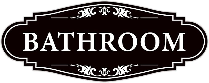 Amazon.com : Bathroom Sign Sticker for Business and Home，Self-adhesive Cute Bathroom Decor for ...