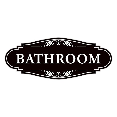 Bathroom Sign Sticker for Business and Home，Self-adhesive Cute Bathroom Decor