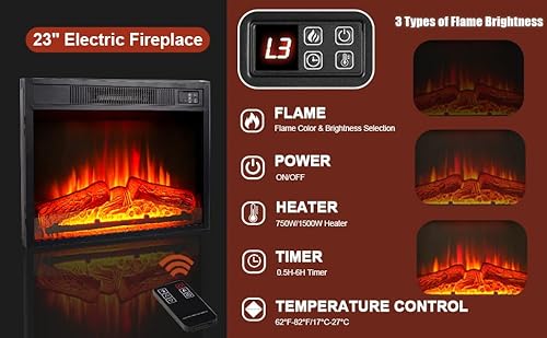 Boshiro 220096 72 Inch Led Lights Electric Fireplace With Mantel, Fireplace Tv Stand thumb #6