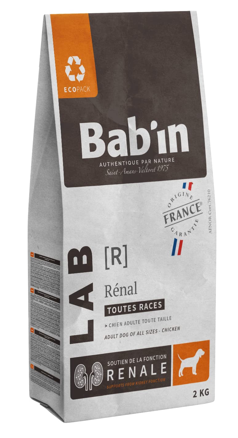 Babin Lab Renal 2KG - Croquettes pour Chiens Adultes de Toutes Races - Naturelles, Saines et Équilibrées - Adaptées aux Besoins Nutritionnels