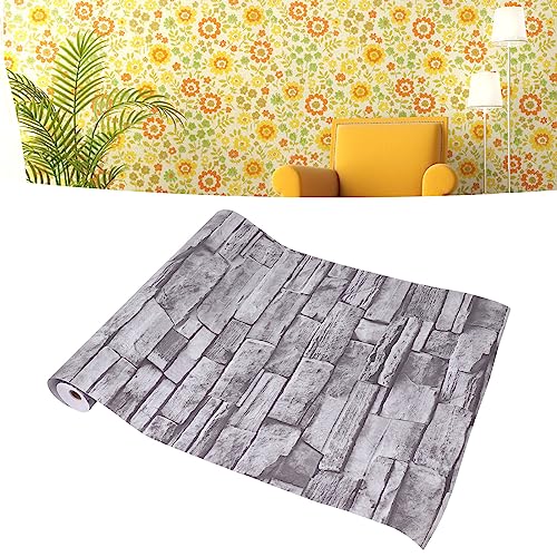 Papier peint brique grise haut de gamme texture 3D authentique - 8