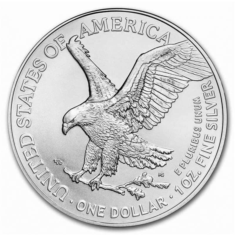 Moneda de plata (onza, 31,1 g) American Silver Eagle 2022 con cápsula de moneda incluida para su óptima conservación.