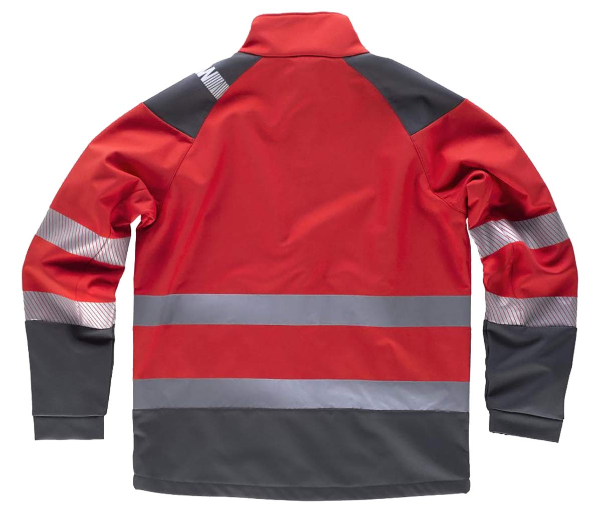 WorkTeam Chaqueta Workshell de Alta Visibilidad Combinada con Cintas Reflectantes, Cortavientos, Repelente al Agua, Membrana Interior Transpirable y Alta Capacidad Térmica. Amarillo A.V.+Gris Os 3XL