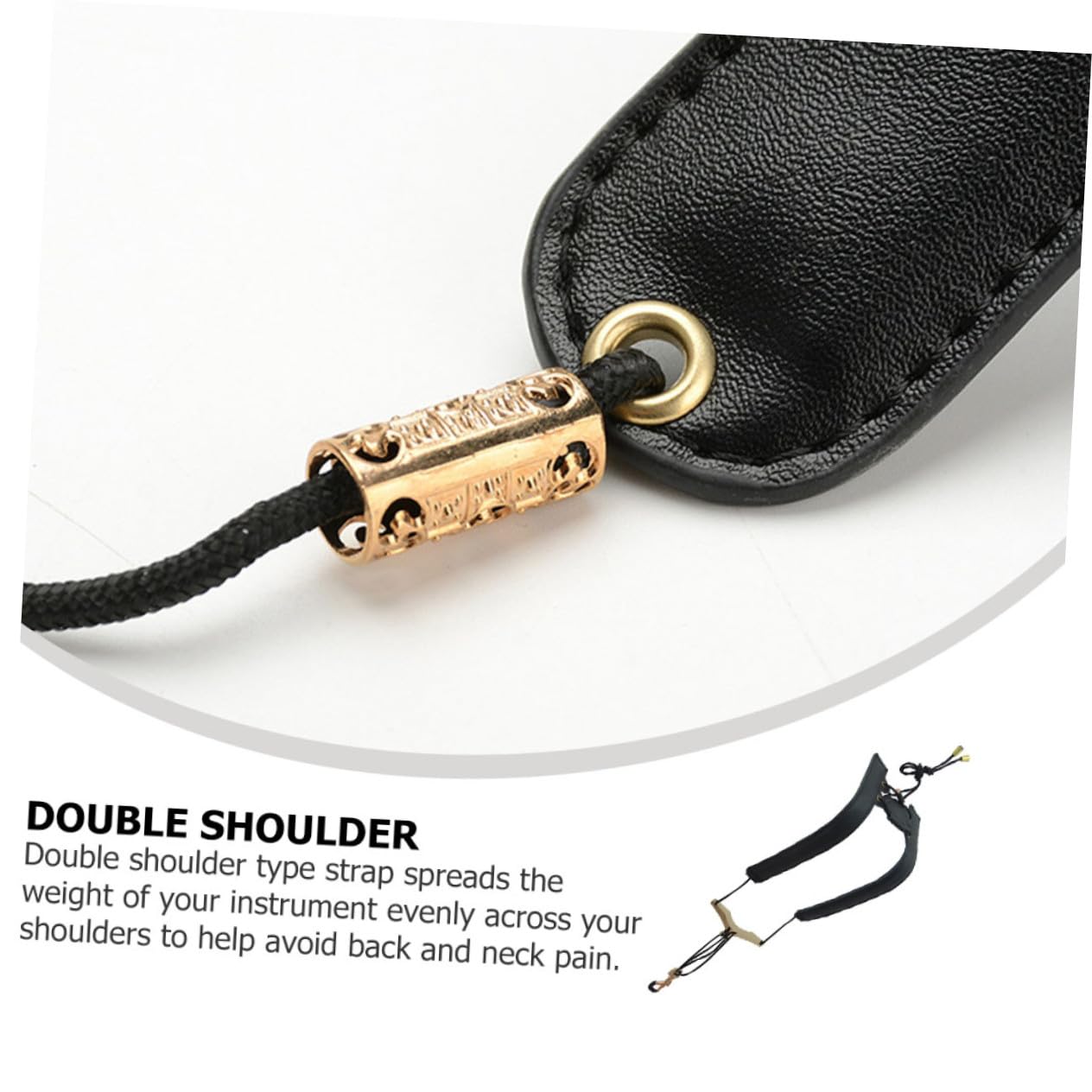 Abaodam Cinturino per Sassofono in Pelle e Nylon, Doppia Spalla Distribuzione Uniforme del Peso, Supporto Resistente e Regolabile per Musicisti Stili multipli