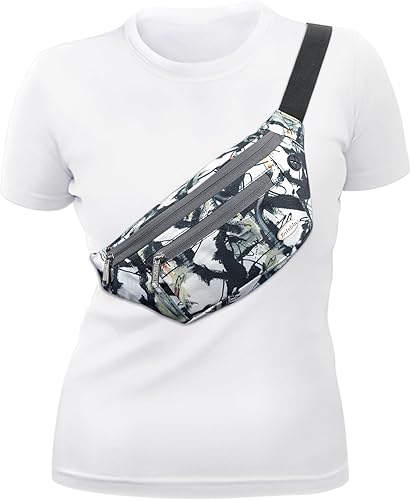 Miniatura 76 de Entchin Riñonera para mujeres y hombres, bolsa cruzada con 4 bolsillos con cremallera, bolsa de cintura ajustable, uno de los regalos esenciales
