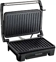 BLACK+DECKER Grill Elétrico com Prensa, com Acabamento Inox, 800W, Modelo G1200, 110V