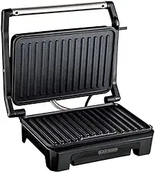 BLACK+DECKER Grill Elétrico com Prensa, com Acabamento Inox, 800W, Modelo G1200, 110V