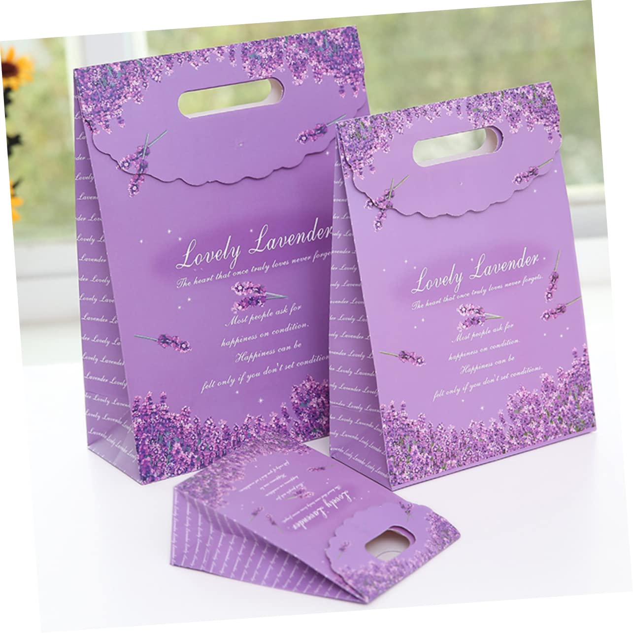 MOKKHNB 10stücke Lila Lavendel Papier Party Favor Taschen Lila Lavendel Party Geschenketüten Für Süßigkeiten Snacks Spielzeug Partygeschenke