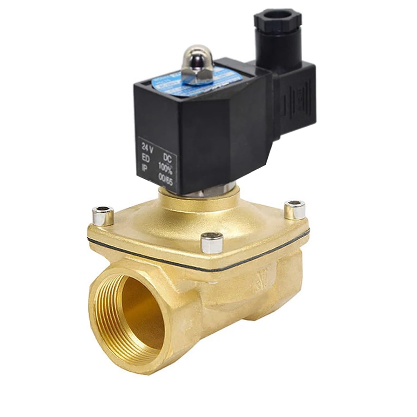 1-1/2" IP65 Waterproof Normally Closed Solenoid Valve 220V 110V 24V 12V Brass Electric for Outdoor(Npt-12vdc-epdm-seal)