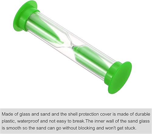 Miniatura 3 de PATIKIL Temporizador de arena de 1 minuto, 4 piezas de reloj de arena pequeño con cubierta de plástico, vidrio de arena de cuenta regresiva para