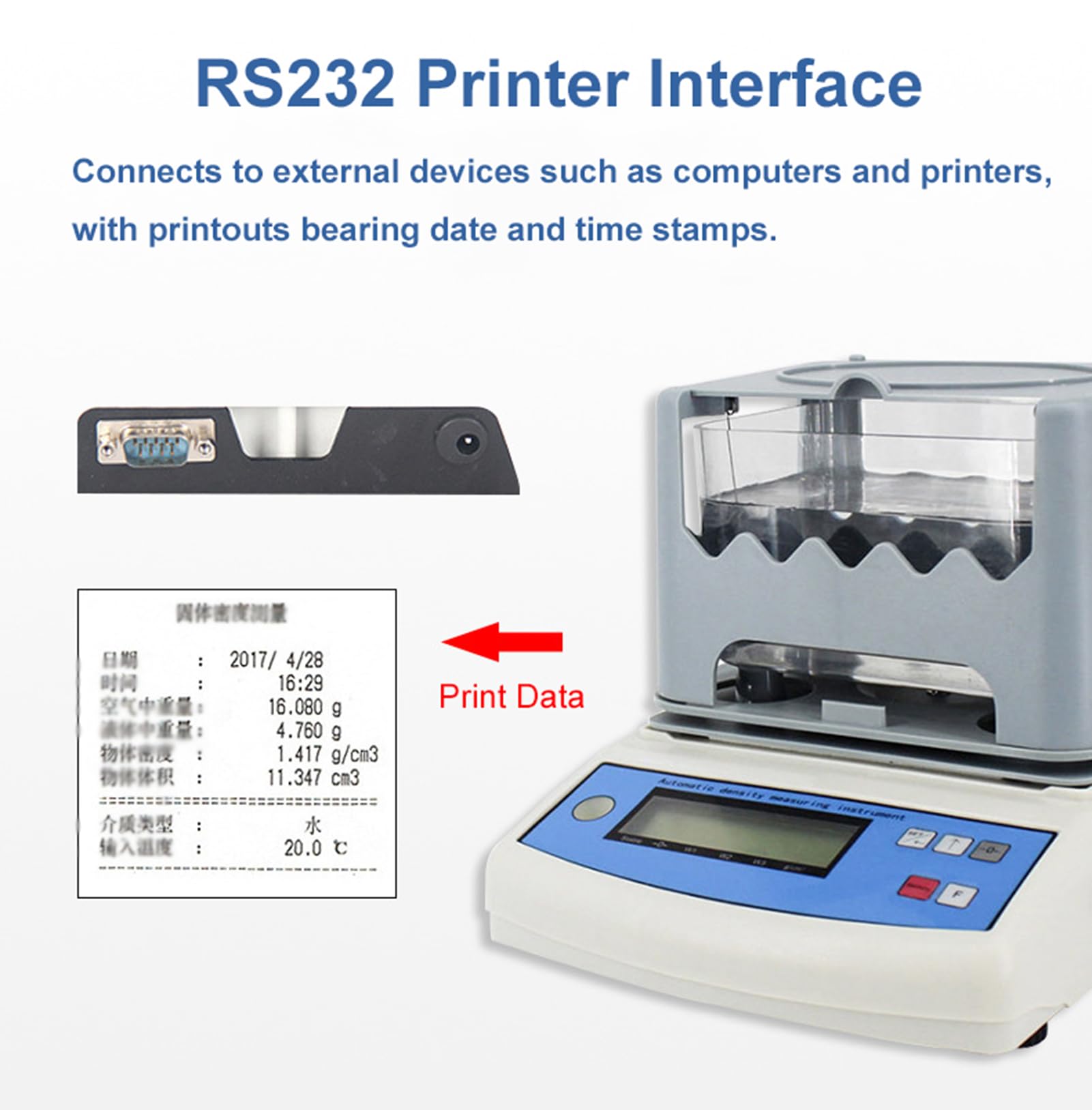Densimetro elettronico dei solidi per il laboratorio, attrezzatura di misura del tester di densità del ³ di Digital del ³ di 300g/600g di alta precisione 0,001 G/cm³
