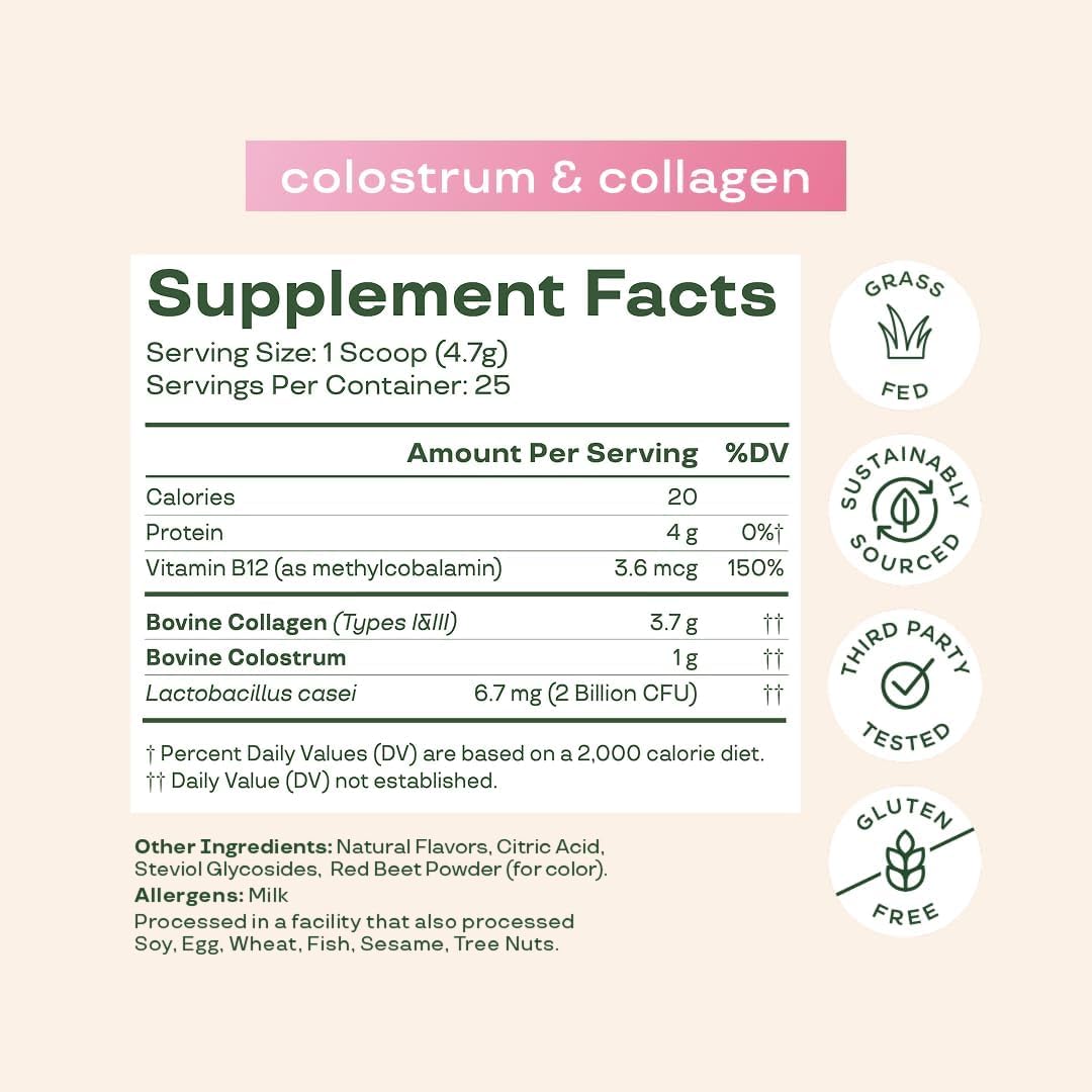 Bloom Nutrition Bovine Colostrum Powder, Strawberries & Cream, 25 Servings — Amazon image 4