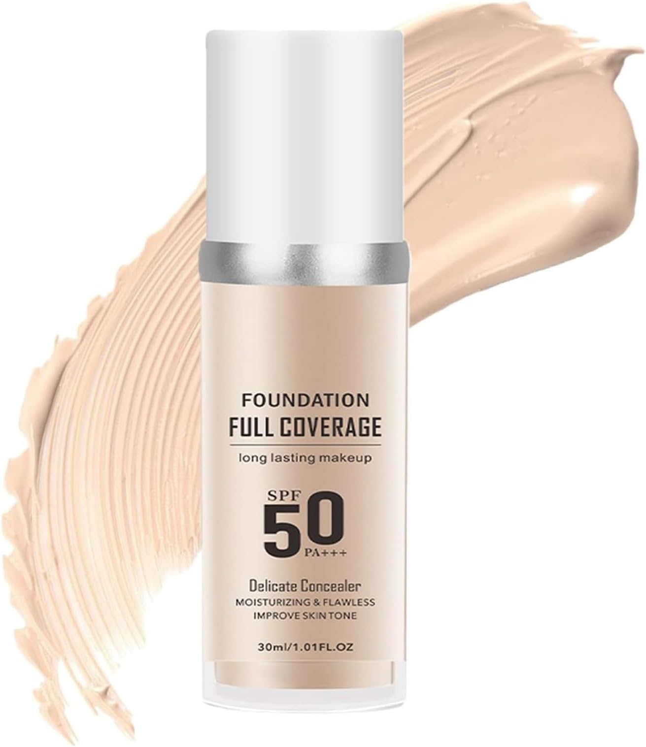 AONAT Full Coverage Foundation 30ml - Oil Control Concealer, Hydrating, Weightless, Moisturizing and Flawless, Soft Smooth Makeup, Long Lasting 24HR, SPF 50 (Ivory)