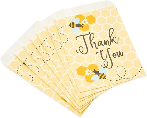 Miniatura 7 de Sparkle and Bash Bumble Bee - Bolsas de papel para golosinas – 5 x 7 pulgadas, papel amarillo, 100 unidades – Impreso para recuerdos de abeja y
