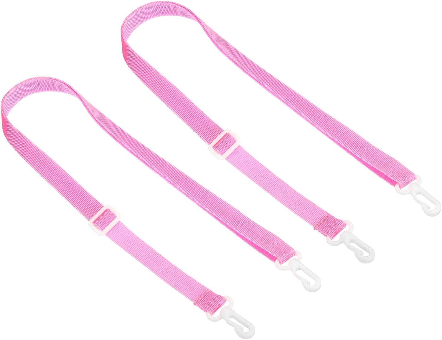 20mmx1.1m Replacement Shoulder Strap, 2 Pack Adjustable Swivel Clips Hooks Buckle Slide Crossbody Bag Belt for Water Bottle Carrier Sling, Pink White