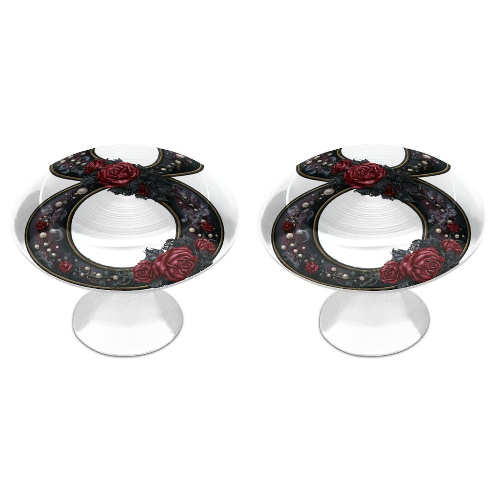 Jubonexis Watercolor Number 8 in Gothic Romance Round Drawer Cabinet Knobs Handles with Screws,2 Pcs, Drawer Dresser Knob Pulls Decor for Wardrobe Cupboard Home Office Kitchen