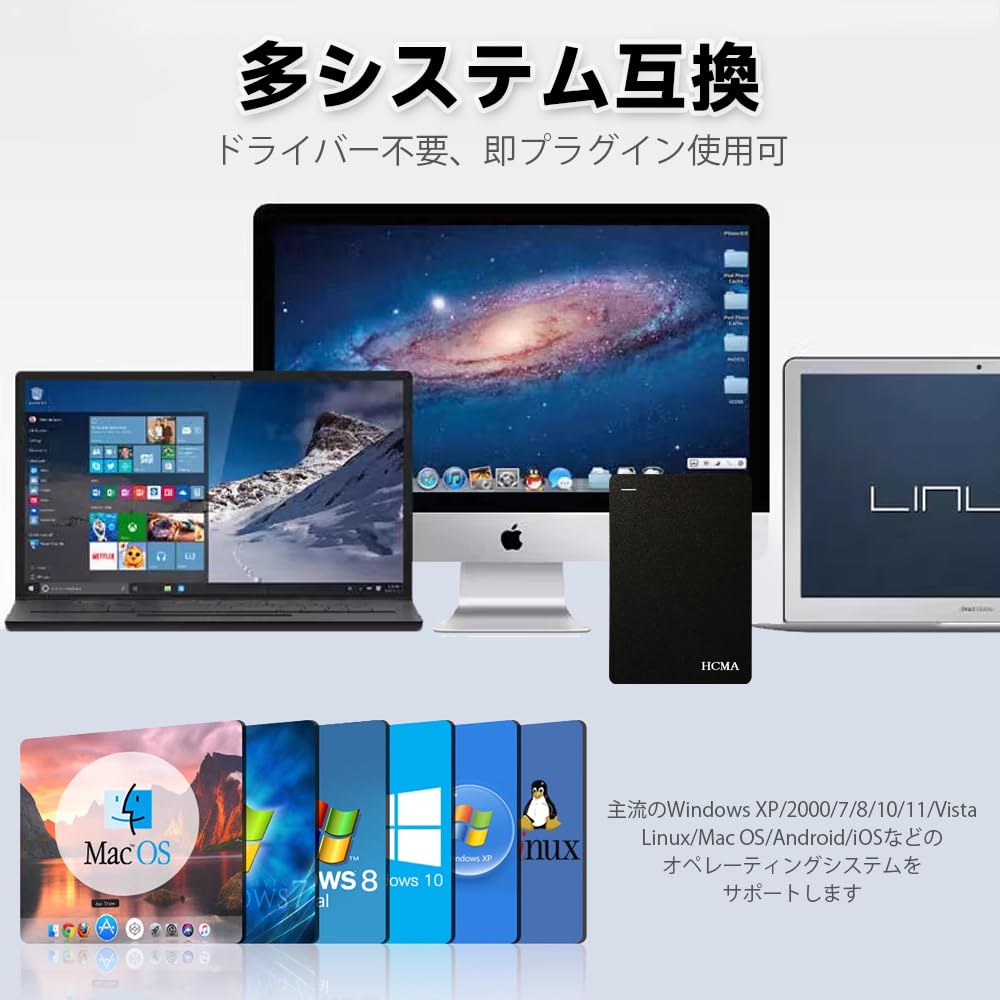 Amazon | 外付けハードディスク 薄型 超高速データ転送 外付けHDD