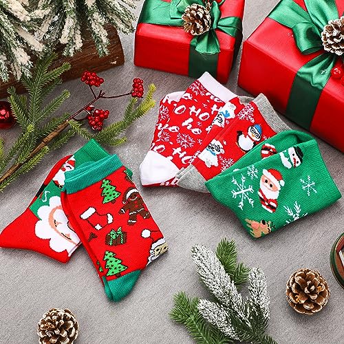 Image of Hoolerry 30 Pairs Christmas Fuzzy Socks in Bulk for Women Adult Men Gifts Fluffy Holiday Winter Socks Unisex Warm Crew Gifts