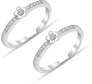 truesilver acpl 925 Sterling Silver Toe Rings for Women | BIS Hallmarked Cubic Zirconia Womens Toe Ring Summer Beach Jewelry | Elegant and Comfortable Toering Jewellery Gift-picture-49