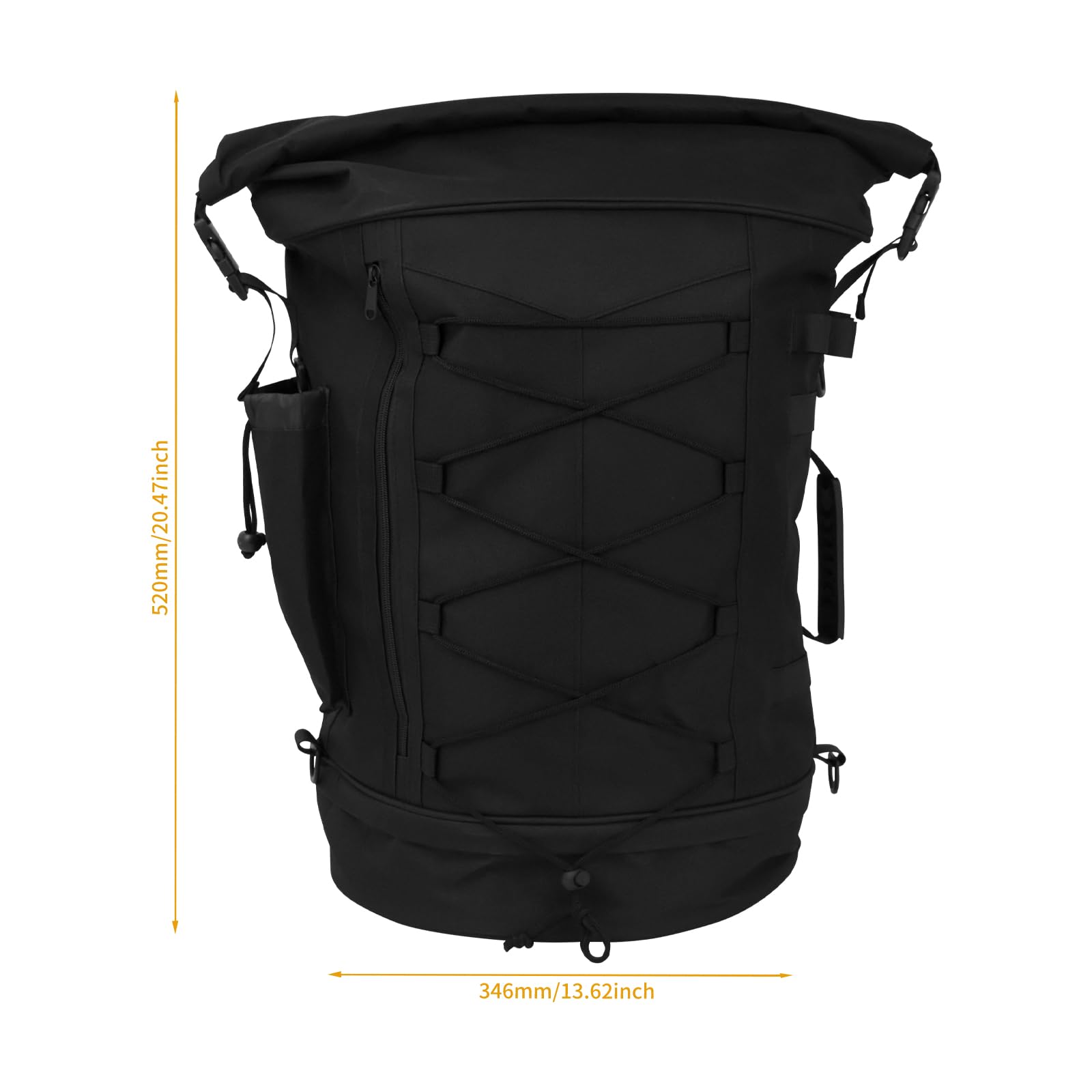 Borsa da viaggio sissy bar espandibile 50-80 l, antipioggia, tracolla, compatibile Harley, Yamaha, Suzuki, Kawasaki