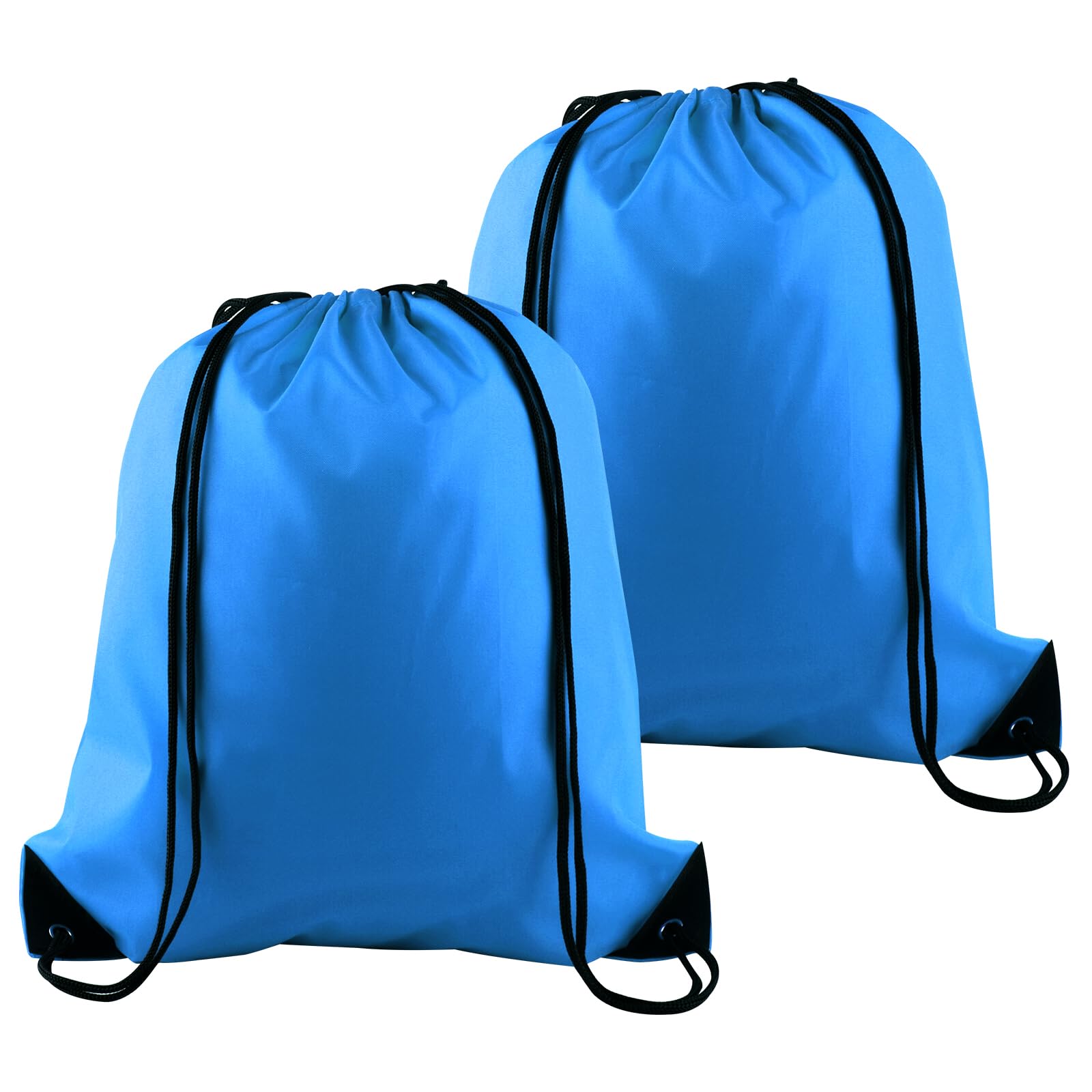 PLULON 2Pcs Drawstring Bags Bulk, Blue Drawstring Backpack String Backpack Cinch Sack Sport Gym Backpack Bags for Yoga Traveling Outdoor Sports